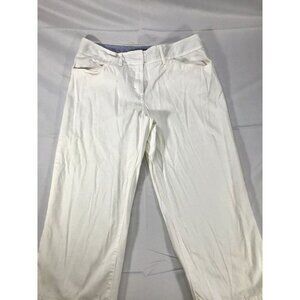 Tommy Hilfiger Women's White Cropped Pants Size 8 Straight Legs‎ Gaucho Fit